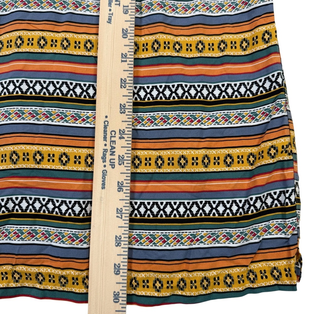 PacSun Camp Shirt Mens Medium Southwestern Aztec Stripe Recycled Rayon Button Up - Picture 7 of 9